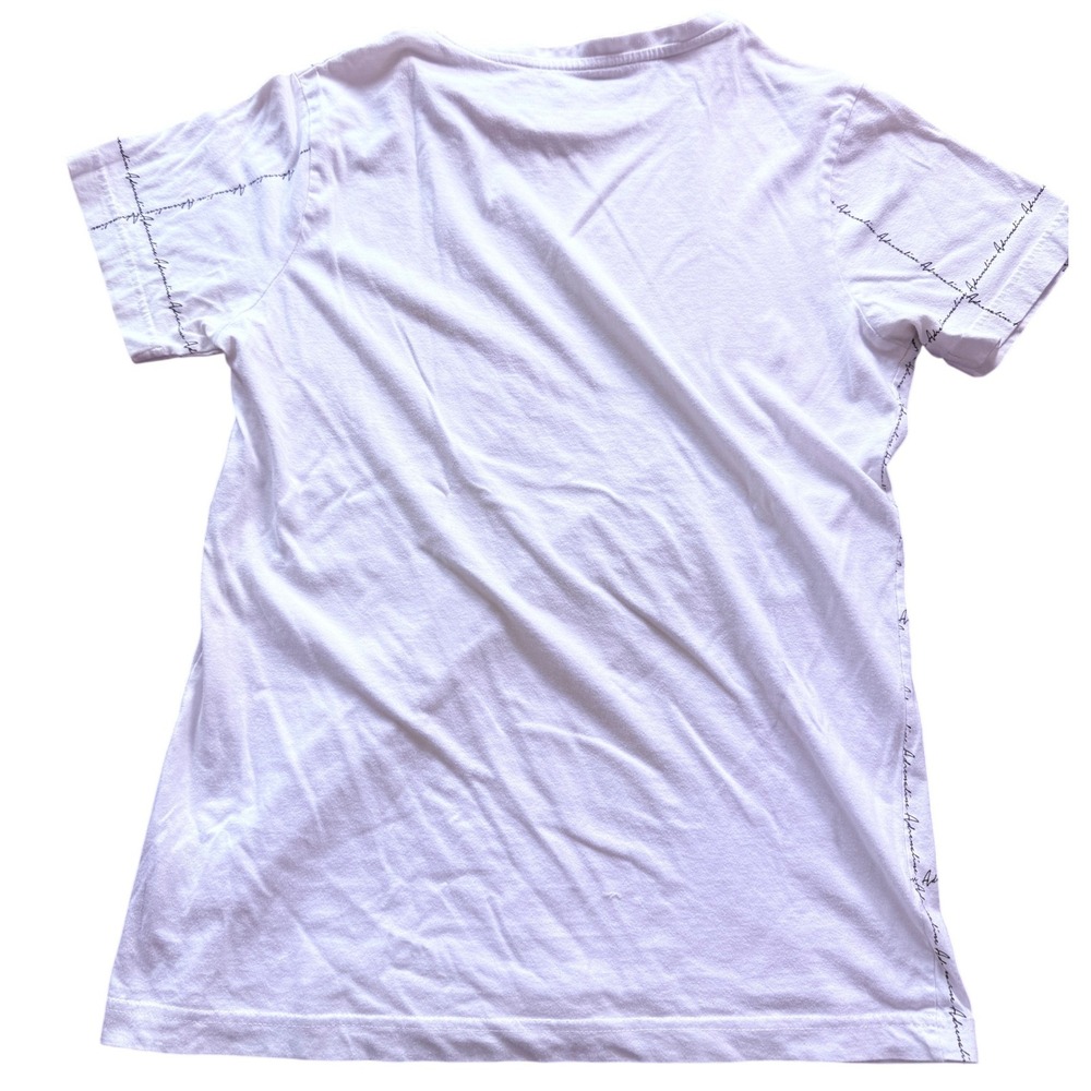 Adrenaline Script Graphic T-Shirt White Small Short Sleeve Crew Neck Cozy Sporty - Picture 2 of 10
